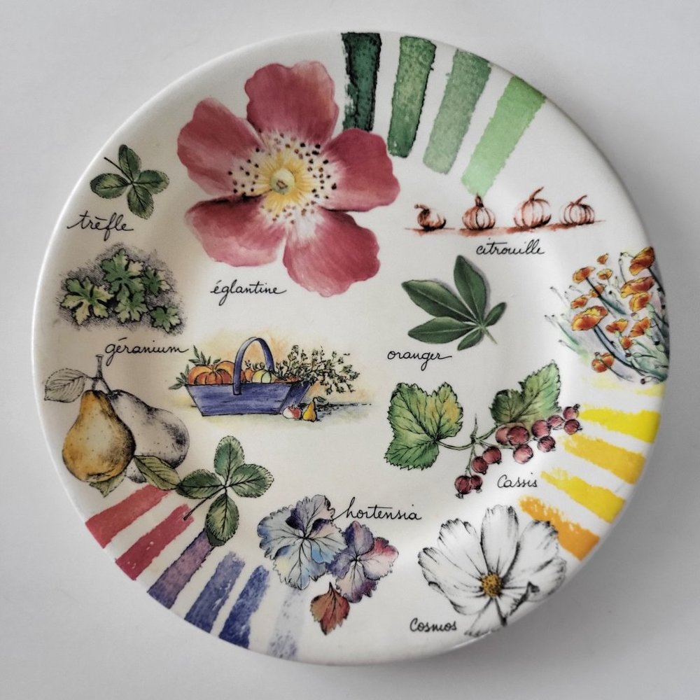 Gien Couleurs du Temps Salad/Dessert Plate